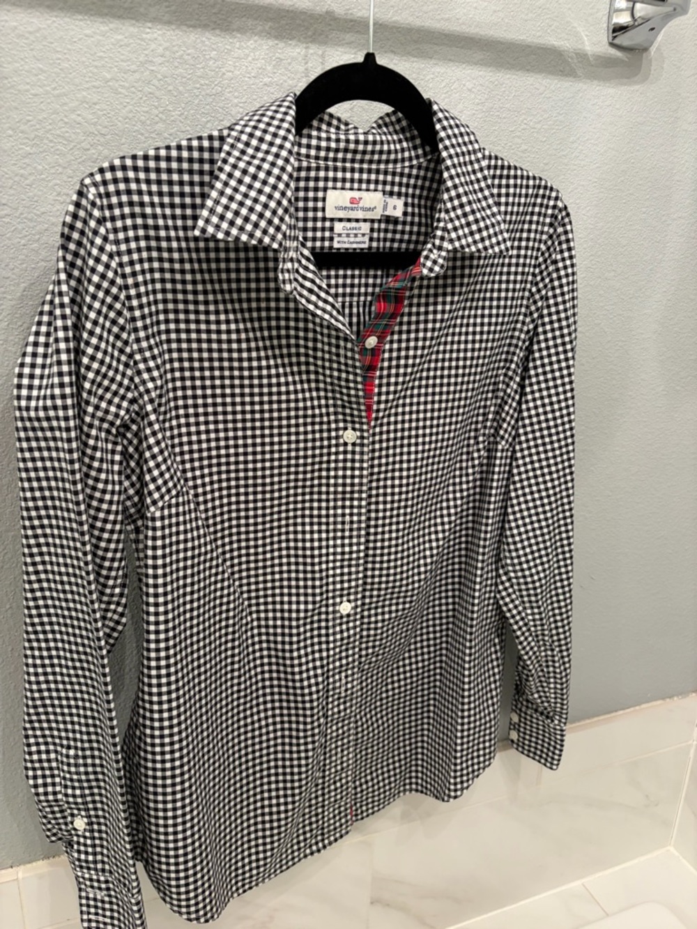 Vineyard Vines Black and White Gingham Dress Shirt